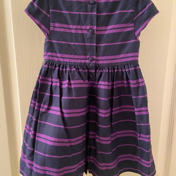 Ralph Lauren Striped Fit n Flare Dress Navy Blue and Purple Girls Size 24 Months - Picture 7 of 12
